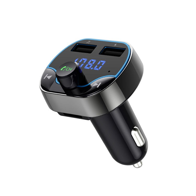 T24 Car FM Tranmitter Voice Navigation Bluetooth MP3 Player Vehicle Fast Charger for iPhone Samsung Huawei etc.