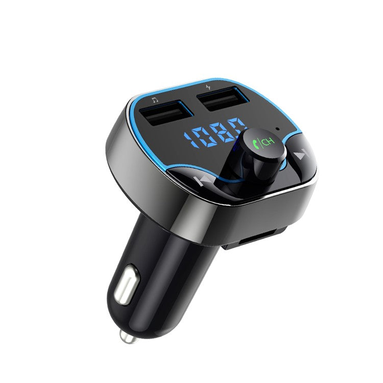 T24 Car FM Tranmitter Voice Navigation Bluetooth MP3 Player Vehicle Fast Charger for iPhone Samsung Huawei etc.