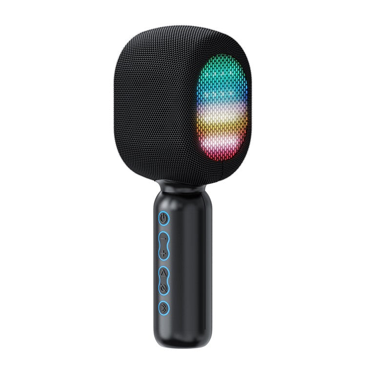 JY-57 Wireless Bluetooth Karaoke Microphone Handheld Mic Speaker with RGB Lights Car Travel Home Party (CE Certified)