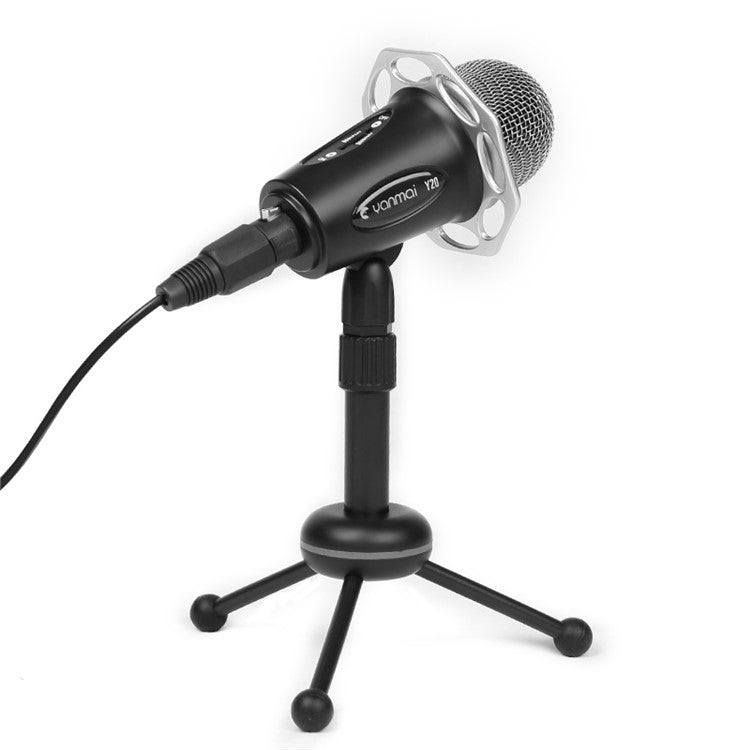 YANMAI Y20 3.5mm Plug Omnidirectional Condenser Microphone Gaming Podcast Microphone with Stand