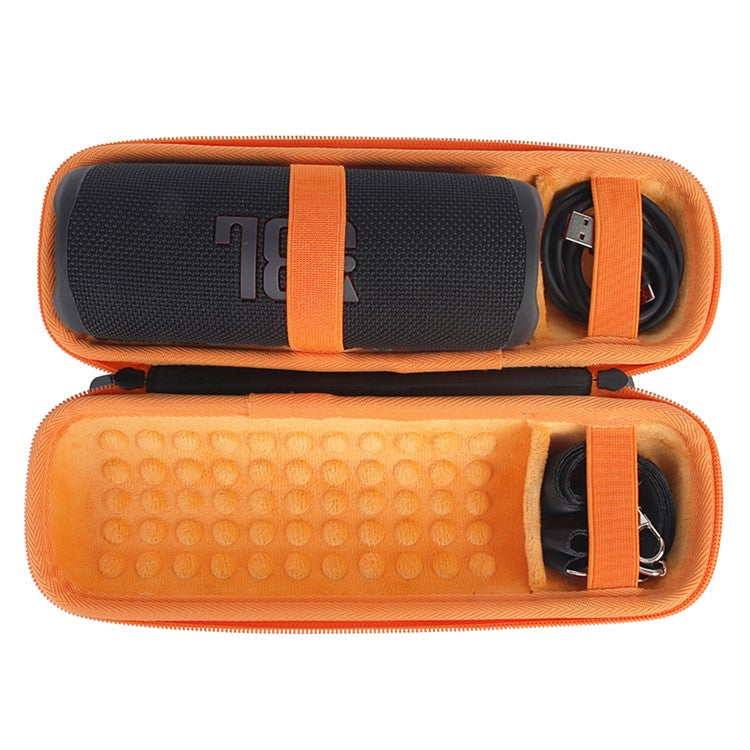 For JBL Flip 6/Flip 5/Flip 4 Portable Shockproof Carrying Case Bluetooth Speaker Storage Bag - Black/Orange