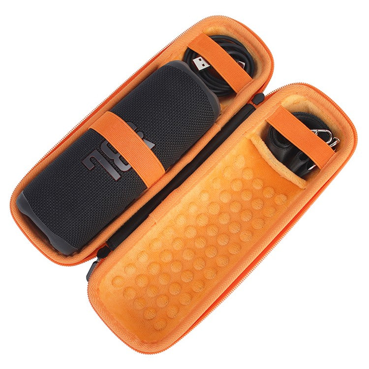 For JBL Flip 6/Flip 5/Flip 4 Portable Shockproof Carrying Case Bluetooth Speaker Storage Bag - Black/Orange