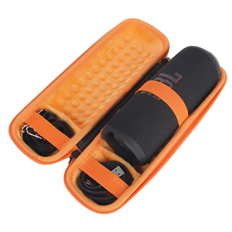 For JBL Flip 6/Flip 5/Flip 4 Portable Shockproof Carrying Case Bluetooth Speaker Storage Bag - Black/Orange