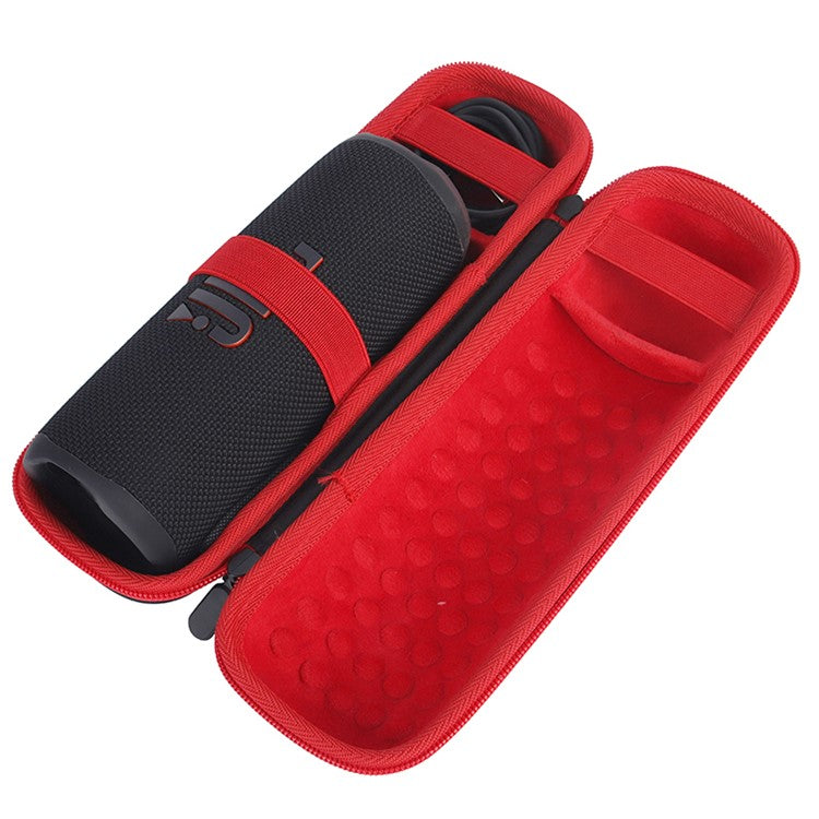 For JBL Flip 6/Flip 5/Flip 4 Portable Shockproof Carrying Case Bluetooth Speaker Storage Bag - Black/Red