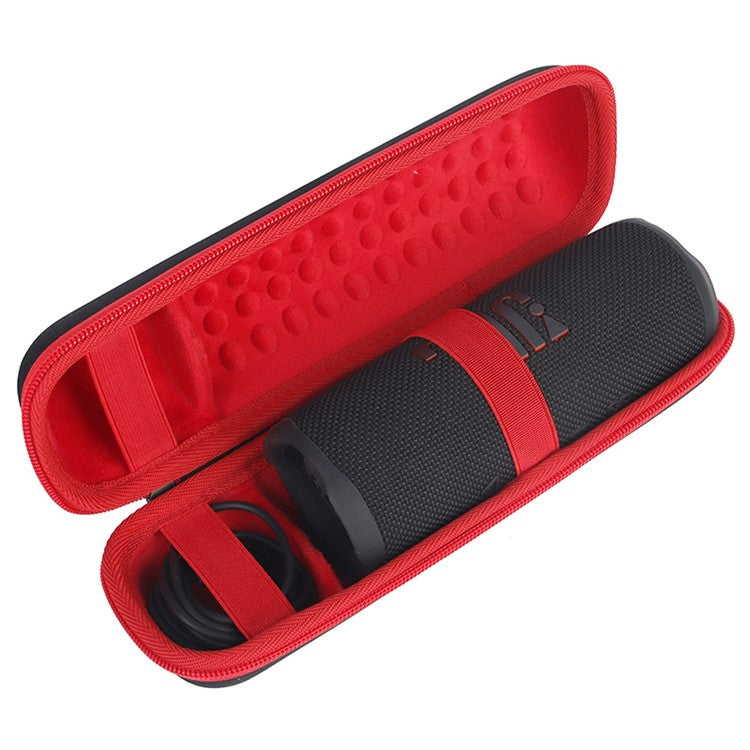 For JBL Flip 6/Flip 5/Flip 4 Portable Shockproof Carrying Case Bluetooth Speaker Storage Bag - Black/Red