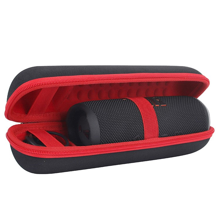 For JBL Flip 6/Flip 5/Flip 4 Portable Shockproof Carrying Case Bluetooth Speaker Storage Bag - Black/Red