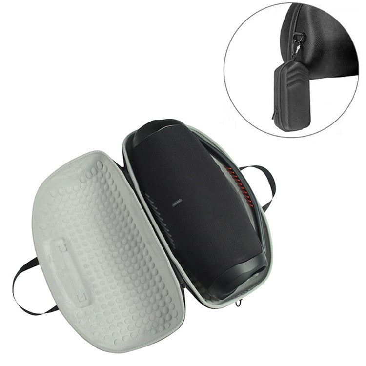 For JBL Boombox 2 / 3 Bluetooth Speaker Storage Box Shockproof Carrying Case with Shoulder Strap and Small Box - Black / Grey