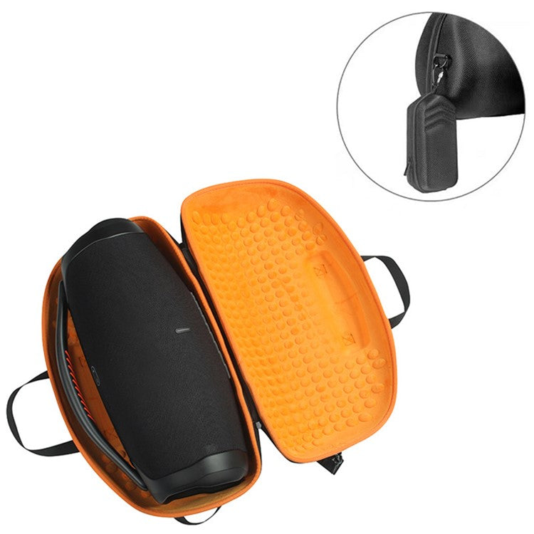 For JBL Boombox 2 / 3 Bluetooth Speaker Storage Box Shockproof Carrying Case with Shoulder Strap and Small Box - Black / Orange