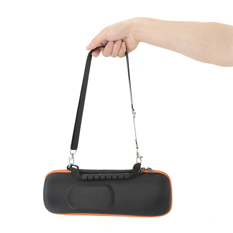 For JBL Charge 5 Bluetooth Speaker Oxford Cloth Protective Carrying Case Speaker Storage Bag - Black/Orange