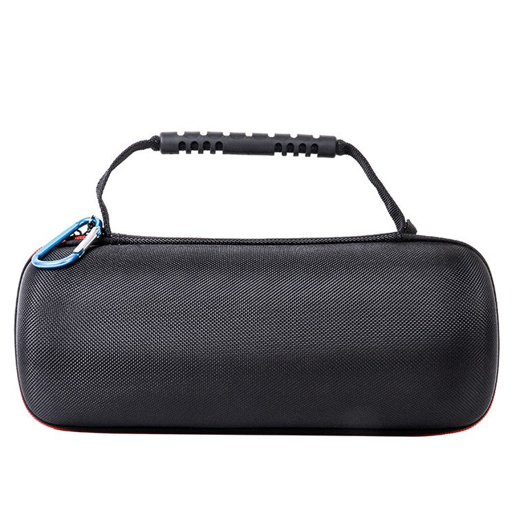 For JBL Pulse4 EVA Carrying Case Bluetooth Speaker Anti-drop Protective Cover with Shoulder Strap and Carabiner - Black / Grey