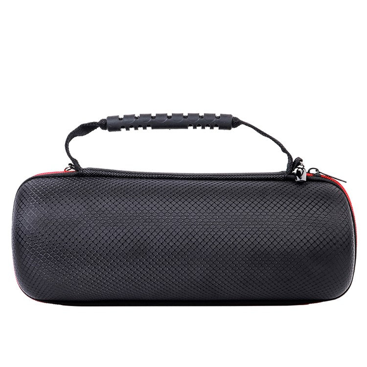 For JBL Pulse4 Shockproof Storage Bag with Shoulder Strap Bluetooth Speaker Carrying Case - Grid Black