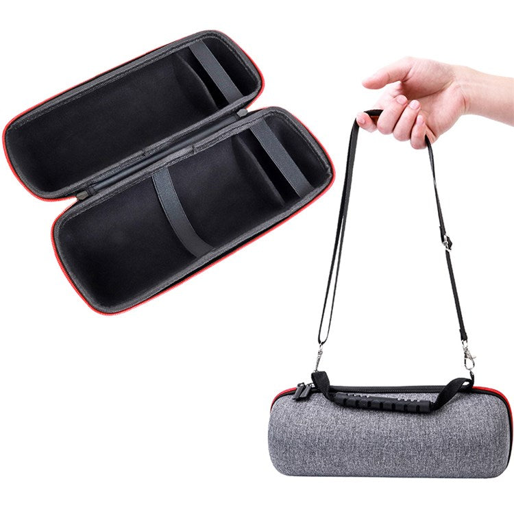 For JBL Pulse4 Shockproof Storage Bag with Shoulder Strap Bluetooth Speaker Carrying Case - Grey