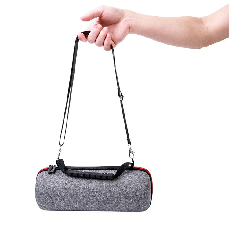 For JBL Pulse4 Shockproof Storage Bag with Shoulder Strap Bluetooth Speaker Carrying Case - Grey