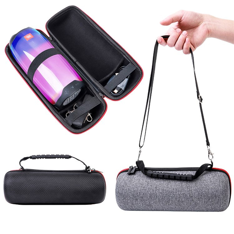 For JBL Pulse4 Shockproof Storage Bag with Shoulder Strap Bluetooth Speaker Carrying Case - Black/Grey