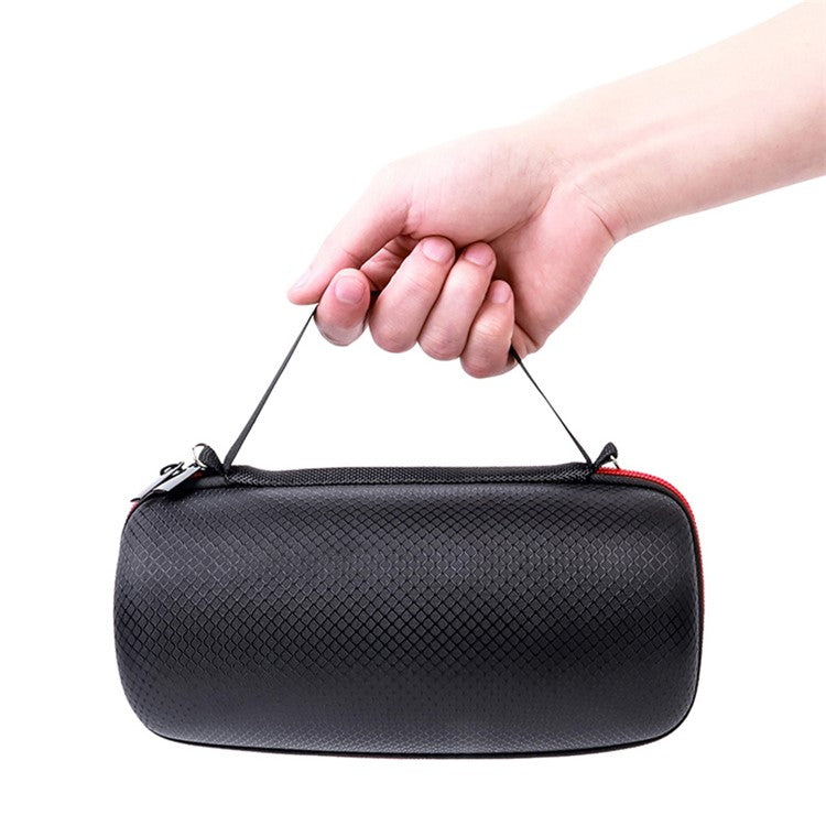 For JBL Pulse4 Carrying Case Bluetooth Speaker Anti-drop Protective Cover with Strap - Black Mesh