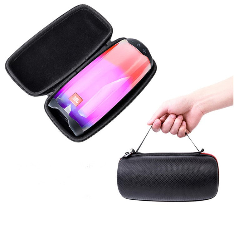 For JBL Pulse4 Carrying Case Bluetooth Speaker Anti-drop Protective Cover with Strap - Black Mesh