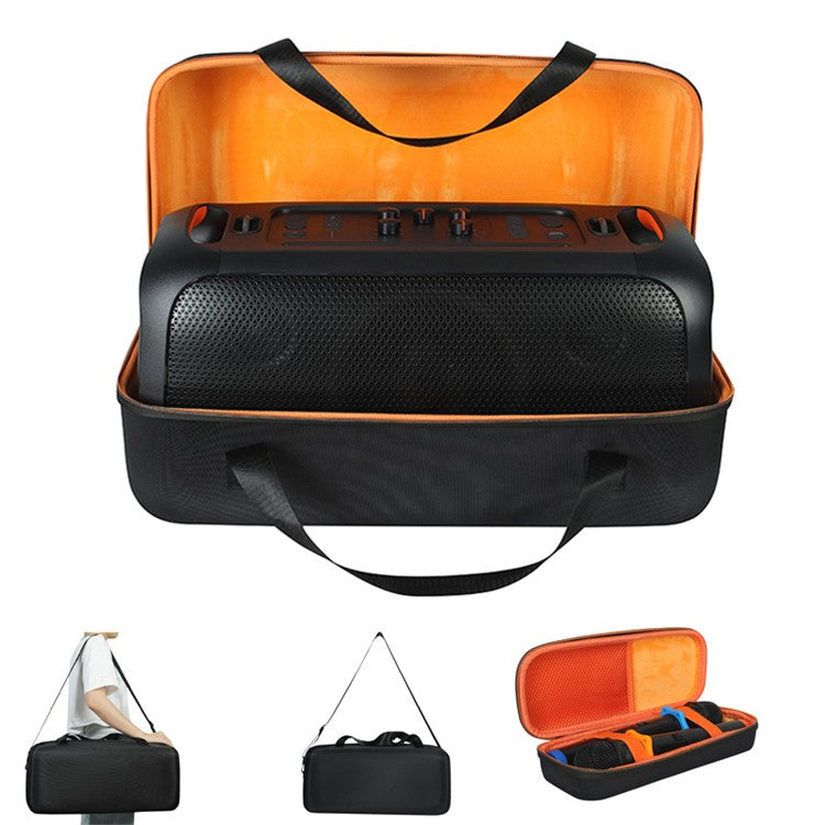 for JBL PartyBox On-The-Go Shockproof Hard EVA Storage Bag Carrying Box with Microphone Bag - Orange