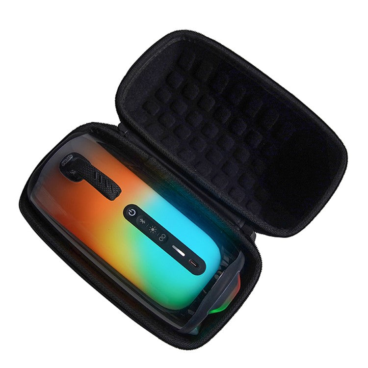 Hard EVA Shockproof Storage Box for JBL Pulse 5, Bluetooth Speaker Protective Cover Travel Carrying Bag - Black