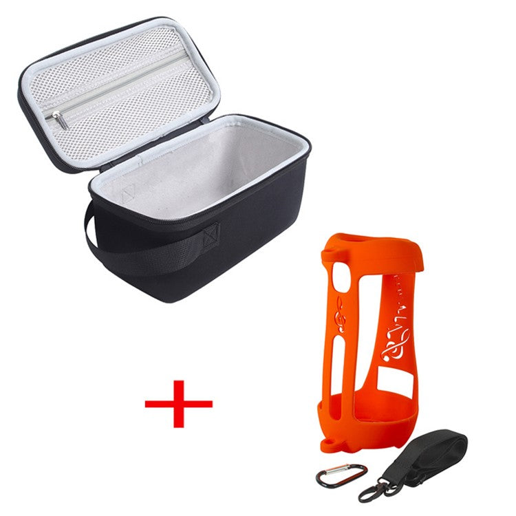 Storage Case Compatible with JBL Pulse 5 , Travel Carrying Storage Bag with Soft Silicone Sleeve Cover Pouch Holder - Orange