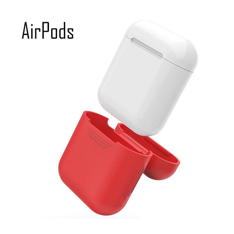 LANKILIN Silicone Shock-proof Protective Cover for Apple AirPods with Charging Case (2016) - Red