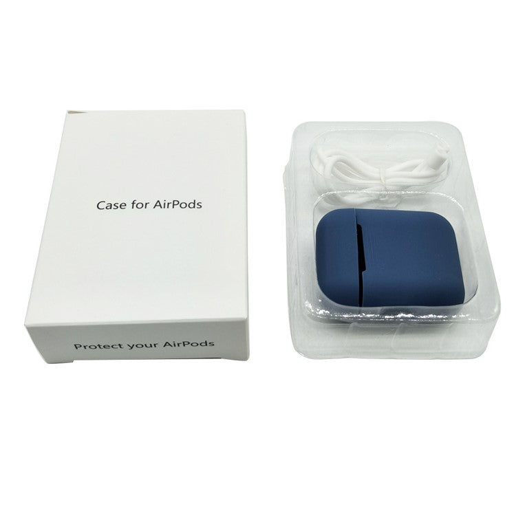 LANKILIN Shock-proof Silicone Case Cover Shell for Apple AirPods with Charging Case (2016) - Dark Blue