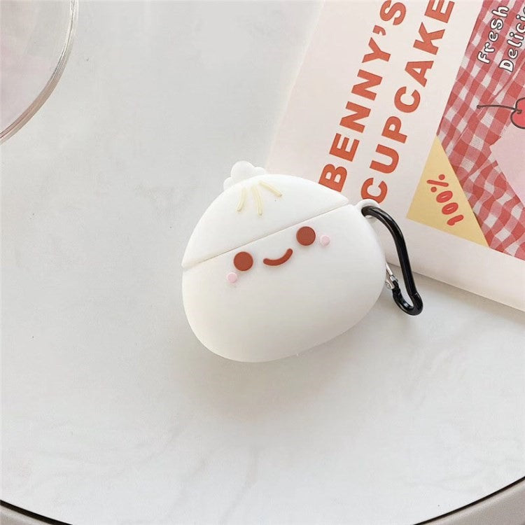 For Apple AirPods Pro/1/2/with Charging Case (2016)/with Charging Case (2019)/with Wireless Charging Case (2019) Earphone Box Case Smile Bun Silicone Cover - For AirPods 1/2