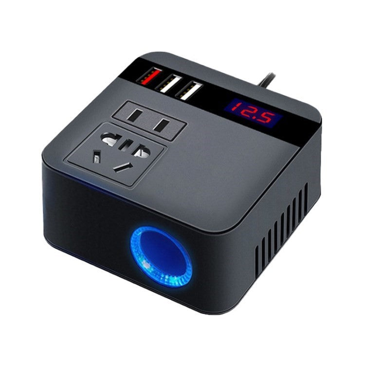 DC 12V / 24V 150W Car Power Inverter DC Socket QC 3.0 USB Phone Charger Tablet Adapter - Black