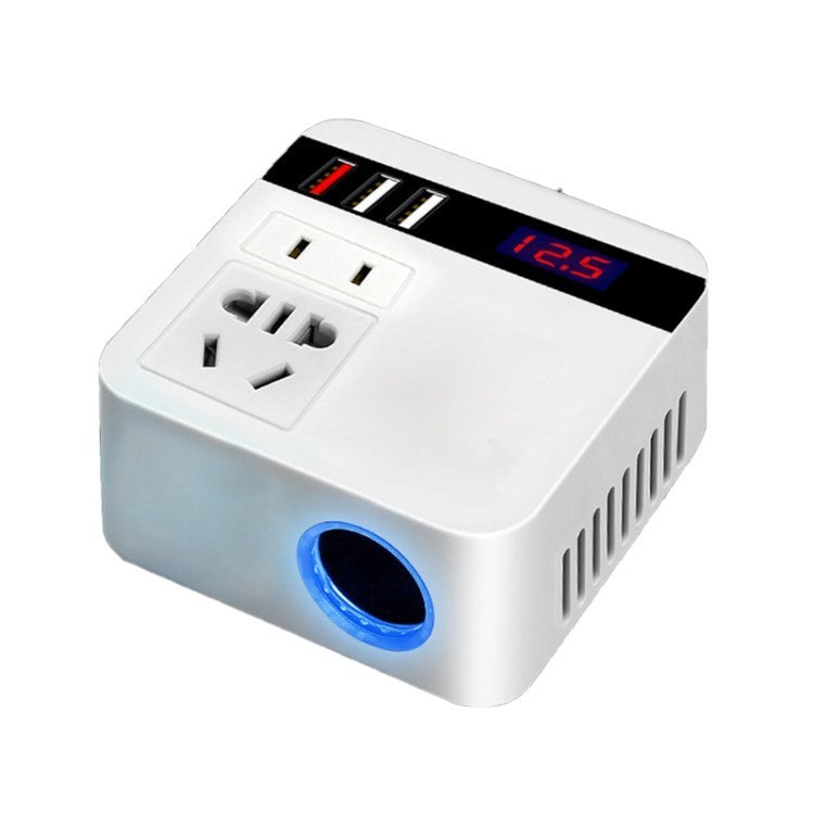 DC 12V / 24V 150W Car Power Inverter DC Socket QC 3.0 USB Phone Charger Tablet Adapter - White