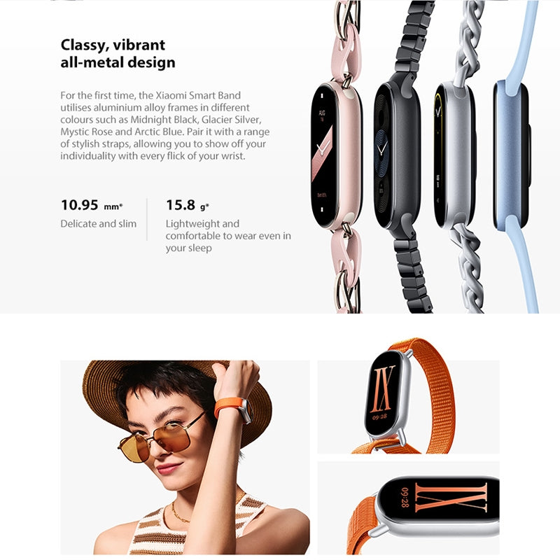 [HK Warehouse] Original Xiaomi Smart Band 9 Global 1.62 inch AMOLED Screen 5ATM Waterproof Smart Watch, Support Blood Oxygen / Heart Rate Monitor (Black)