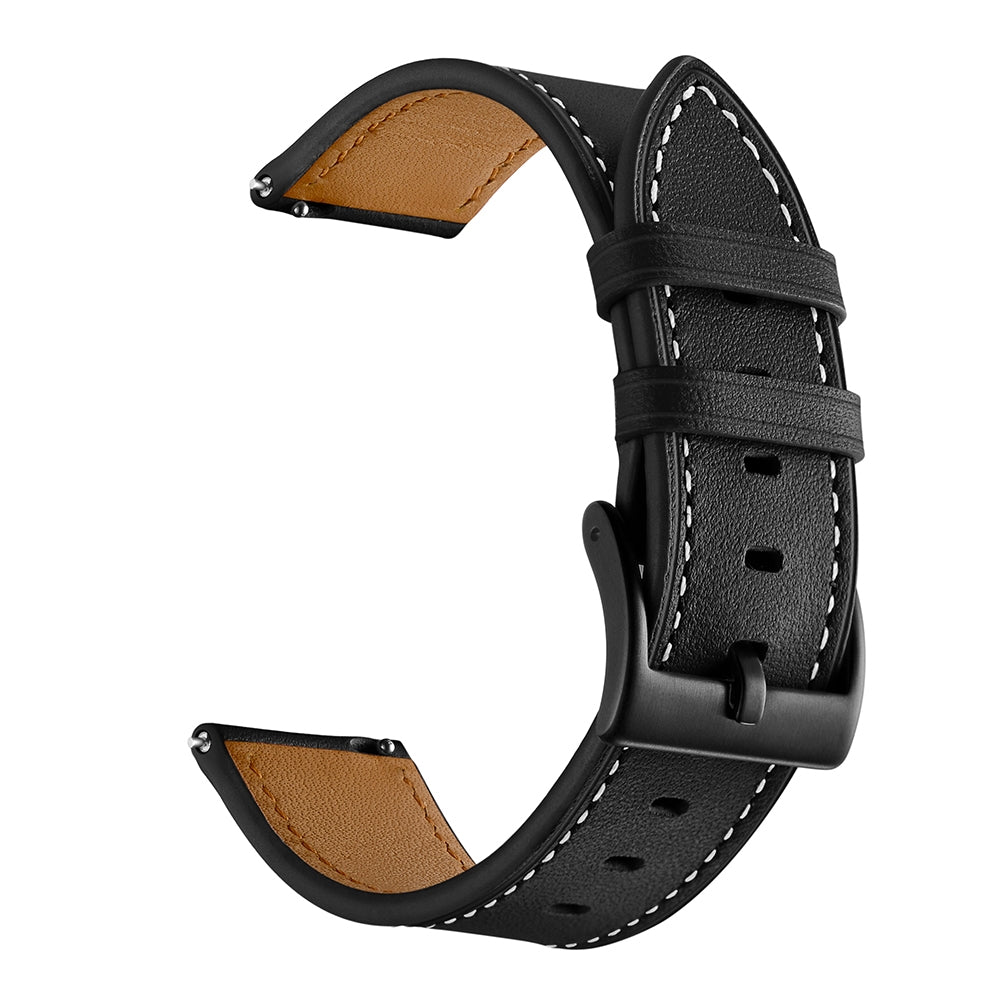 For Samsung Galaxy Watch 3 41mm Leather Watch Band(Black)