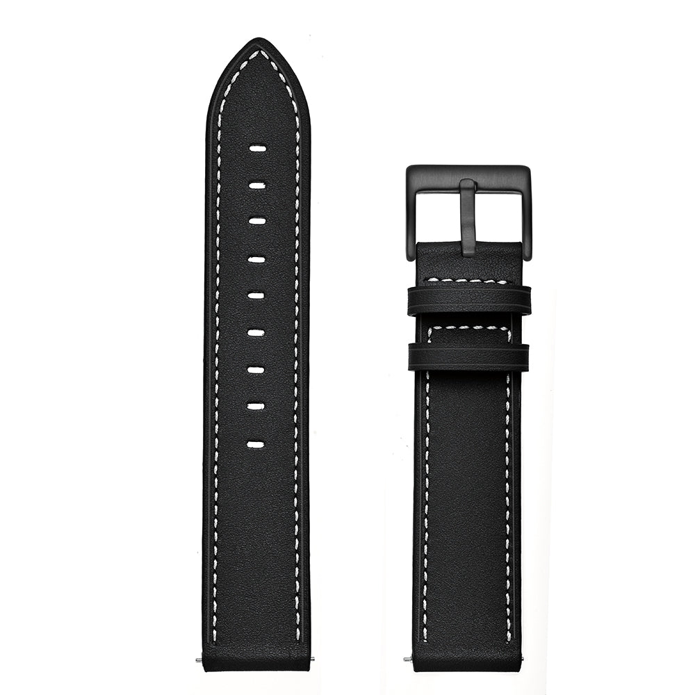 For Samsung Galaxy Watch 3 41mm Leather Watch Band(Black)