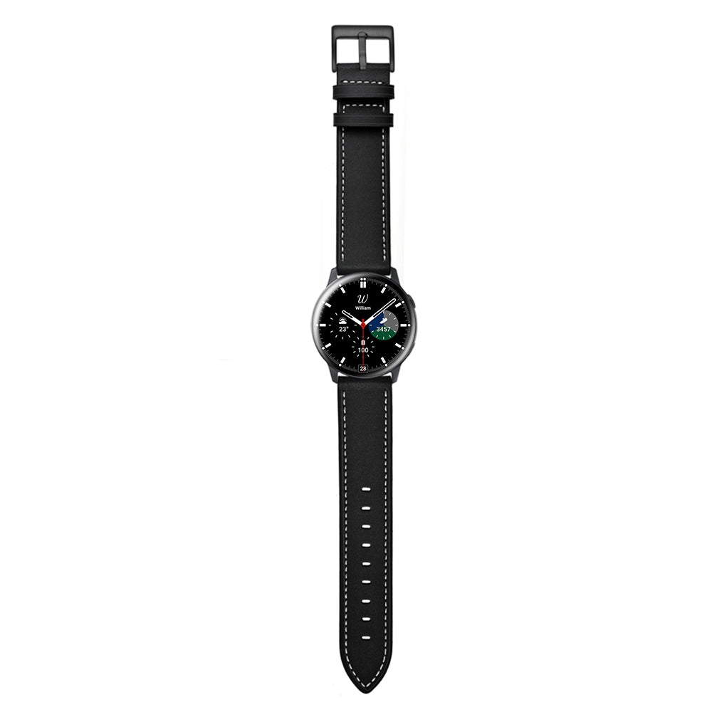 For Samsung Galaxy Watch 3 41mm Leather Watch Band(Black)