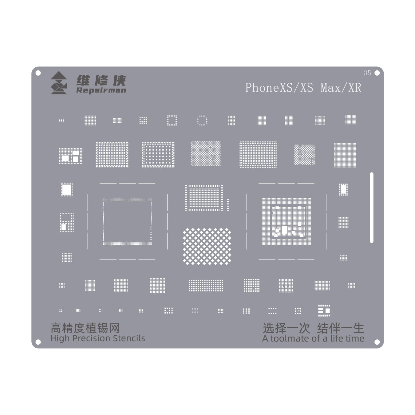 For iPhone XS / XS Max / XR Repairman High Precision Stencils CPU BGA iC Reballing Planting Tin Plate