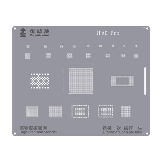 For iPad Pro Repairman High Precision Stencils CPU BGA iC Reballing Planting Tin Plate
