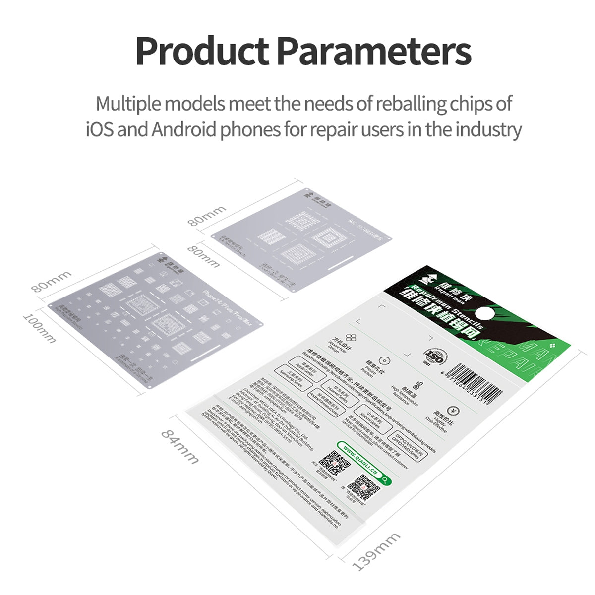 For iPad A12 / A12X Repairman High Precision Stencils CPU BGA iC Reballing Planting Tin Plate