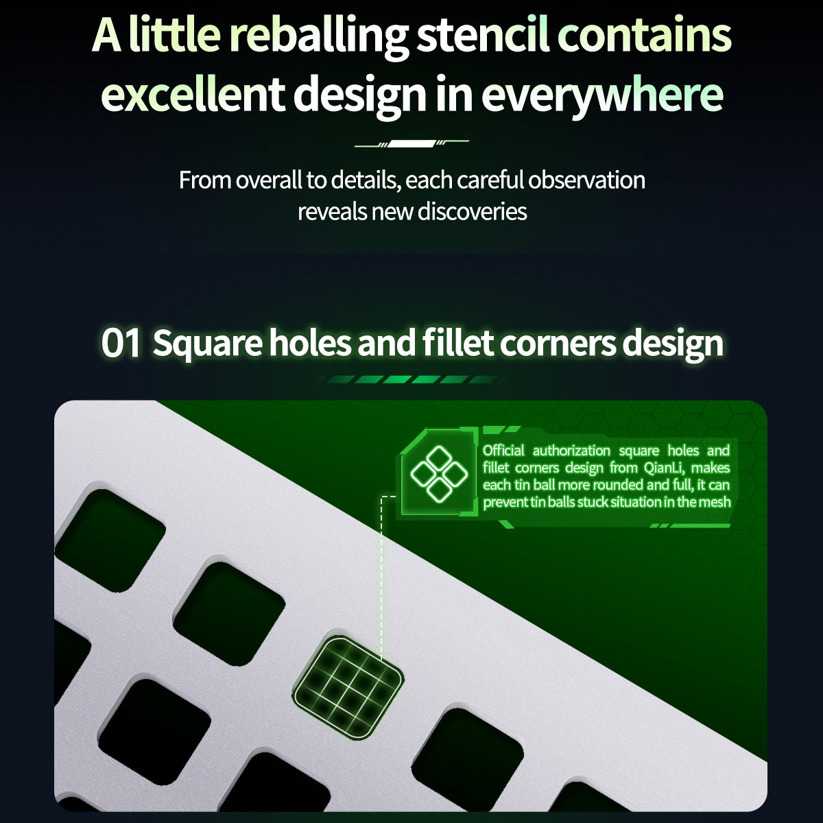 For MicroSurface 1 Repairman High Precision Stencils CPU BGA iC Reballing Planting Tin Plate