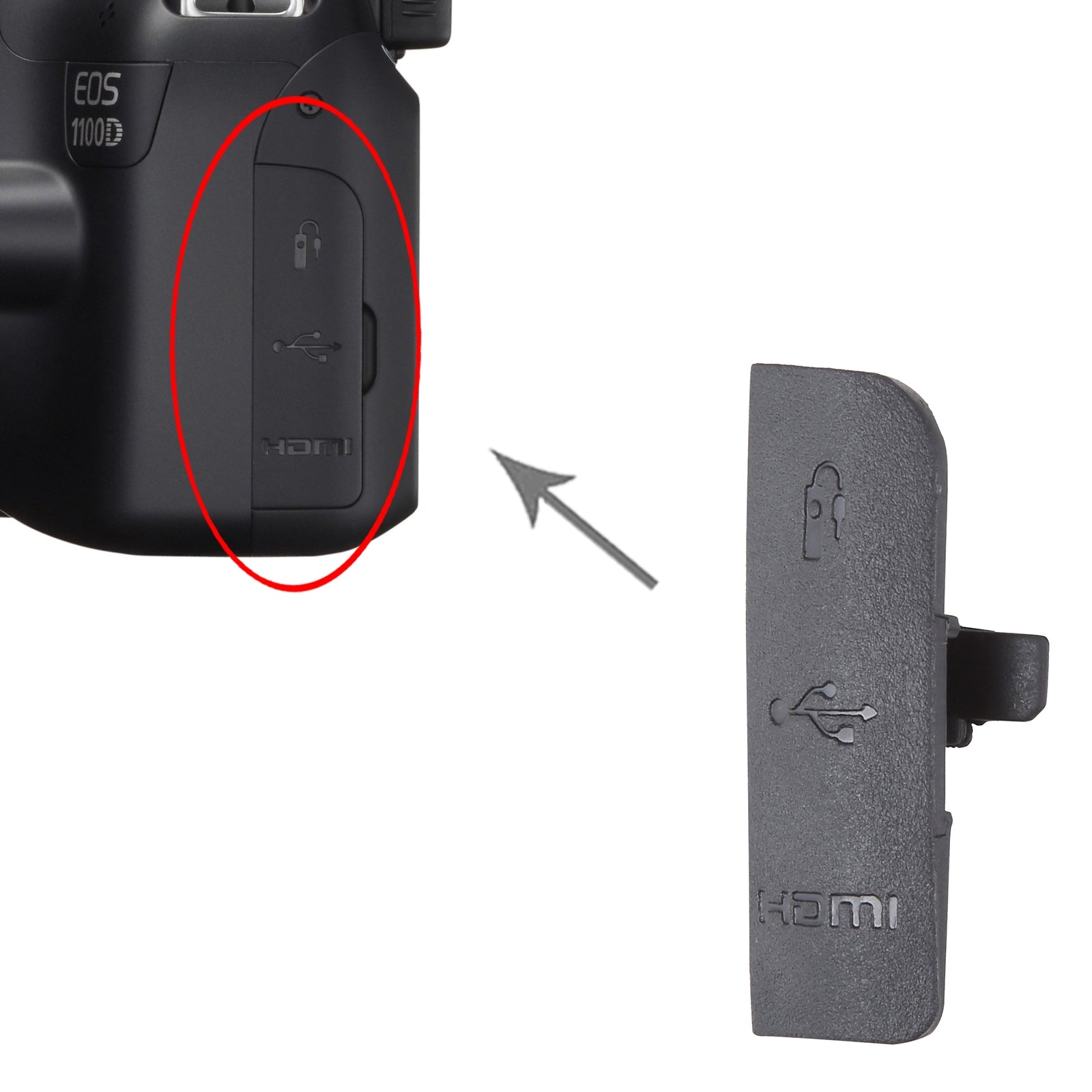 For Canon EOS 1100D OEM USB Cover Cap