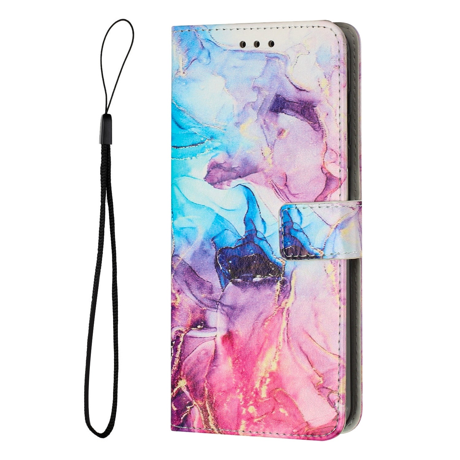 For Redmi 14C 4G / A3 Pro Painted Marble Pattern Leather Phone Case(Pink Purple)