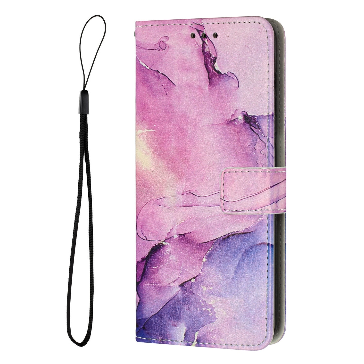 For Redmi 14C 4G / A3 Pro Painted Marble Pattern Leather Phone Case(Purple)