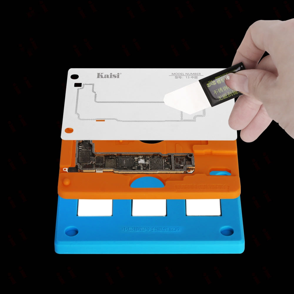 18 in 1 Silicone Middle Layer Tin Planting BGA Reballing Platform for iPhone X-14 Pro Max