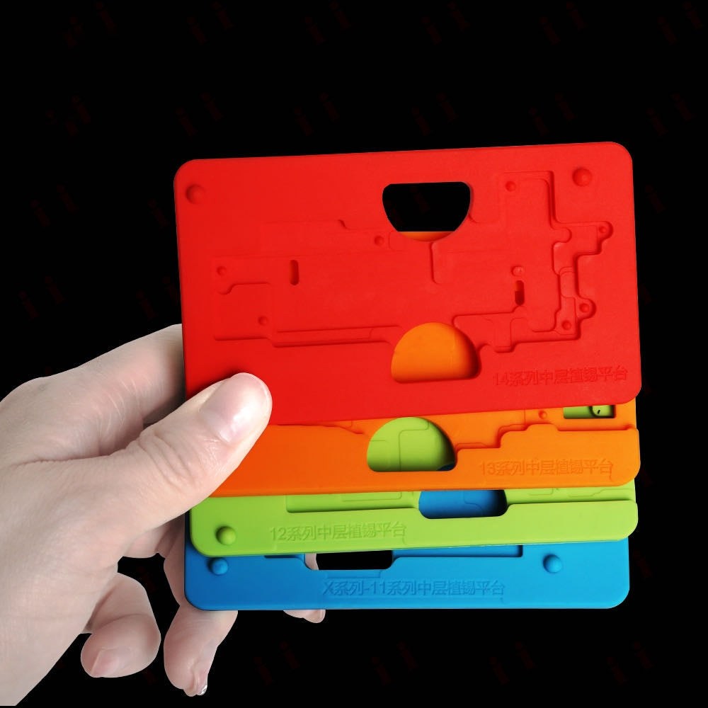 18 in 1 Silicone Middle Layer Tin Planting BGA Reballing Platform for iPhone X-14 Pro Max