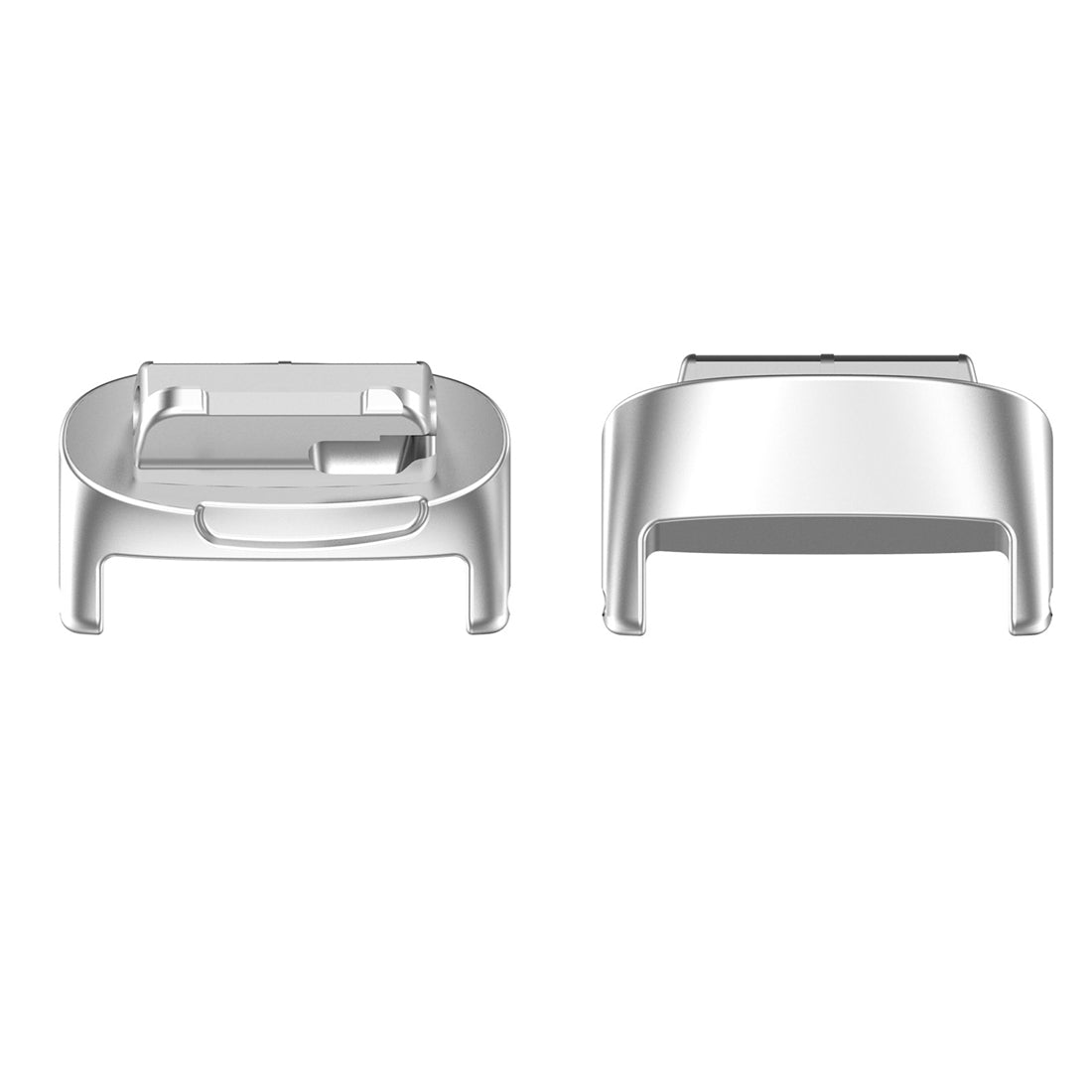 For Fitbit Inspire 3 1 Pair Stainless Steel Metal Watch Band Connector Silver