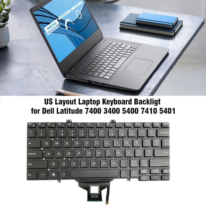 For Dell Latitude 7400 / E7400 / L3400 / 5400 US Version Backlight Keyboard