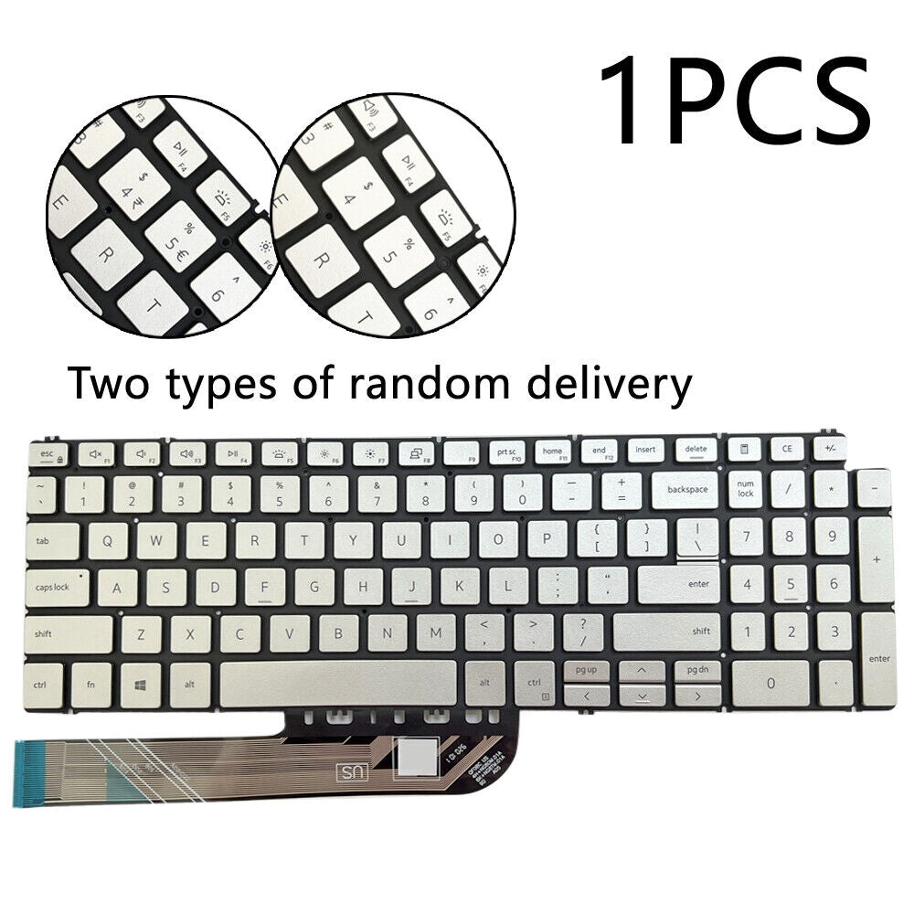 For Dell Inspiron 15 7590 / 7791 / 5584 US Version Backlight Lap Keyboard Silver