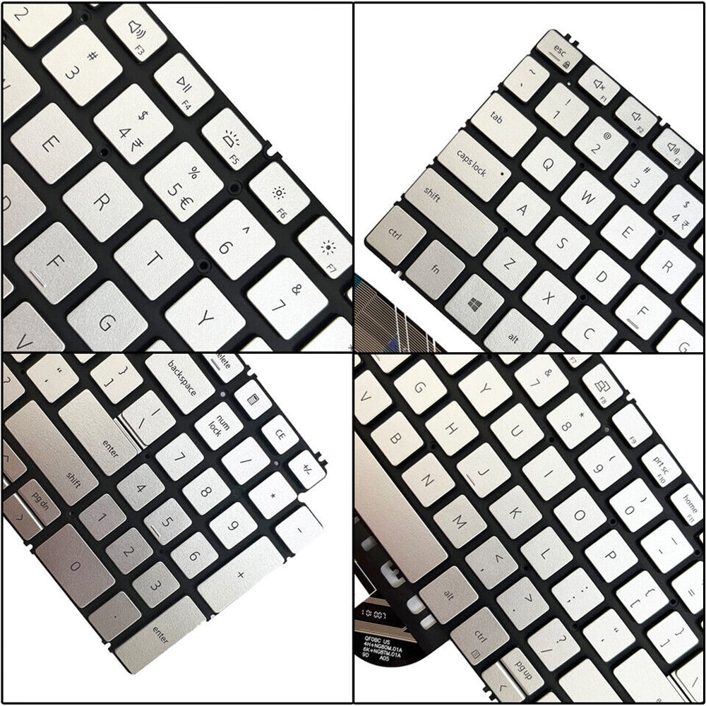 For Dell Inspiron 15 7590 / 7791 / 5584 US Version Backlight Lap Keyboard Silver