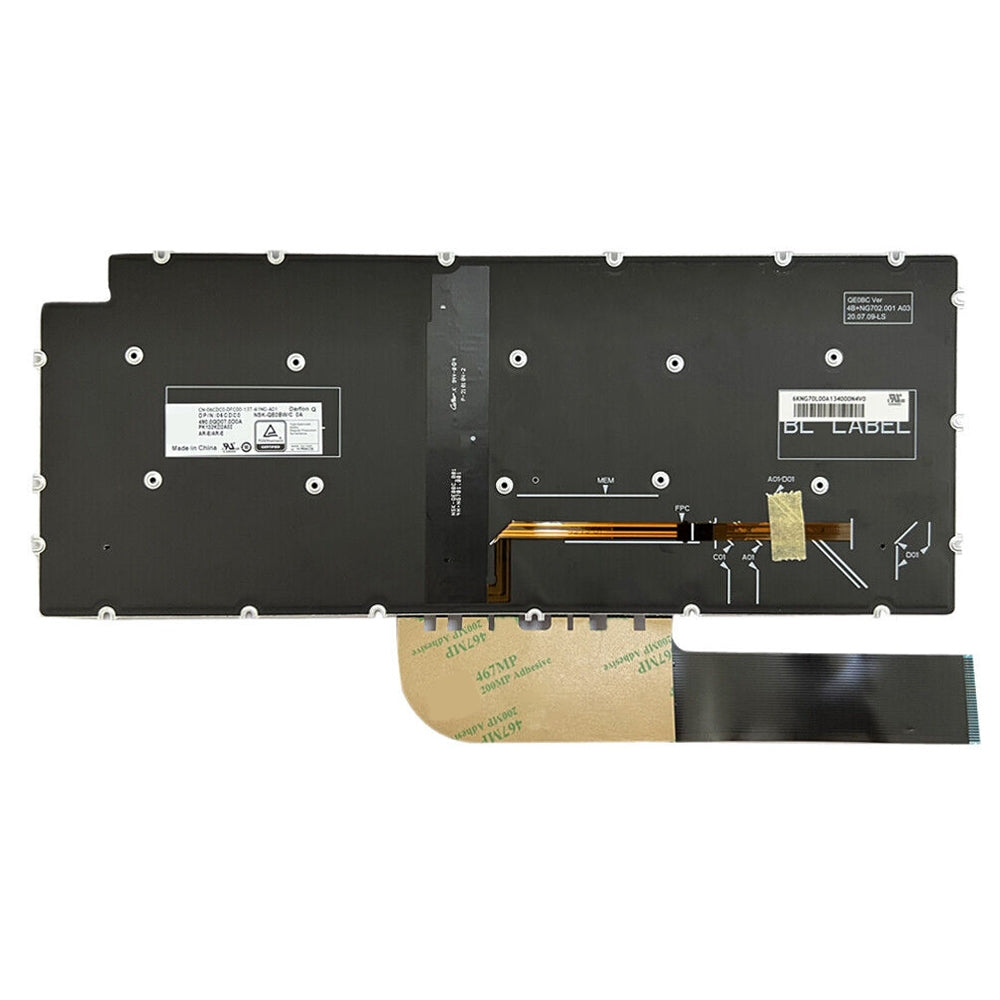 For Dell Inspiron 7490 / Vostro 5390 US Version Backlight Lap Keyboard Silver