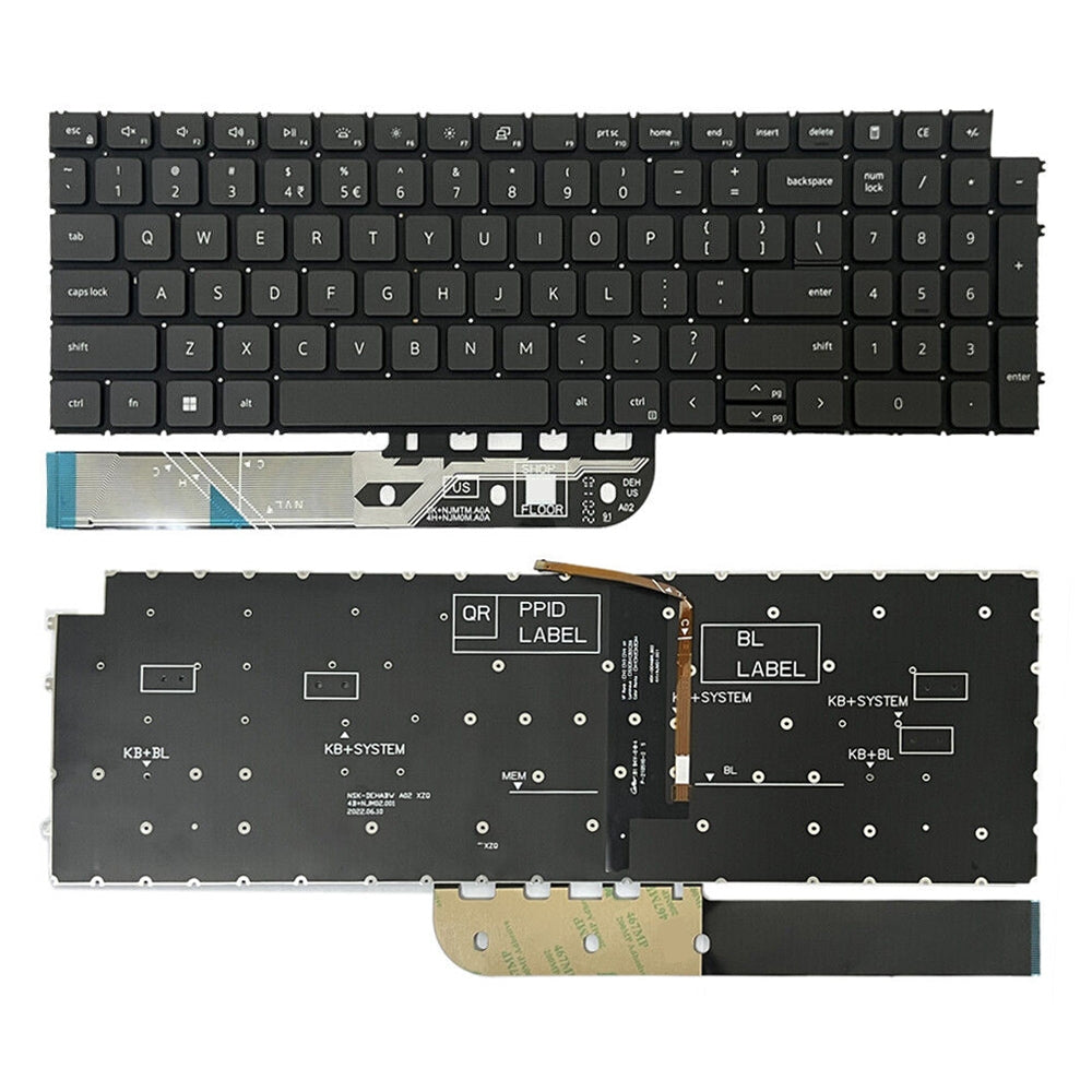 For Dell Inspiron 15-3511 3515 5510 7510 16-7610 US Version Backlight Lap Keyboard Black