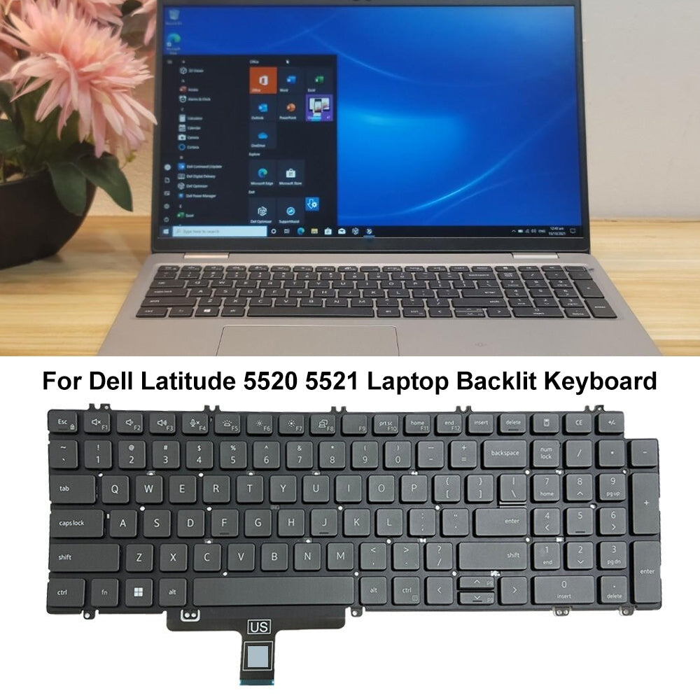 For Dell Latitude 5520 5521 Precision 3560 3561 US Version Backlight Lap Keyboard Black