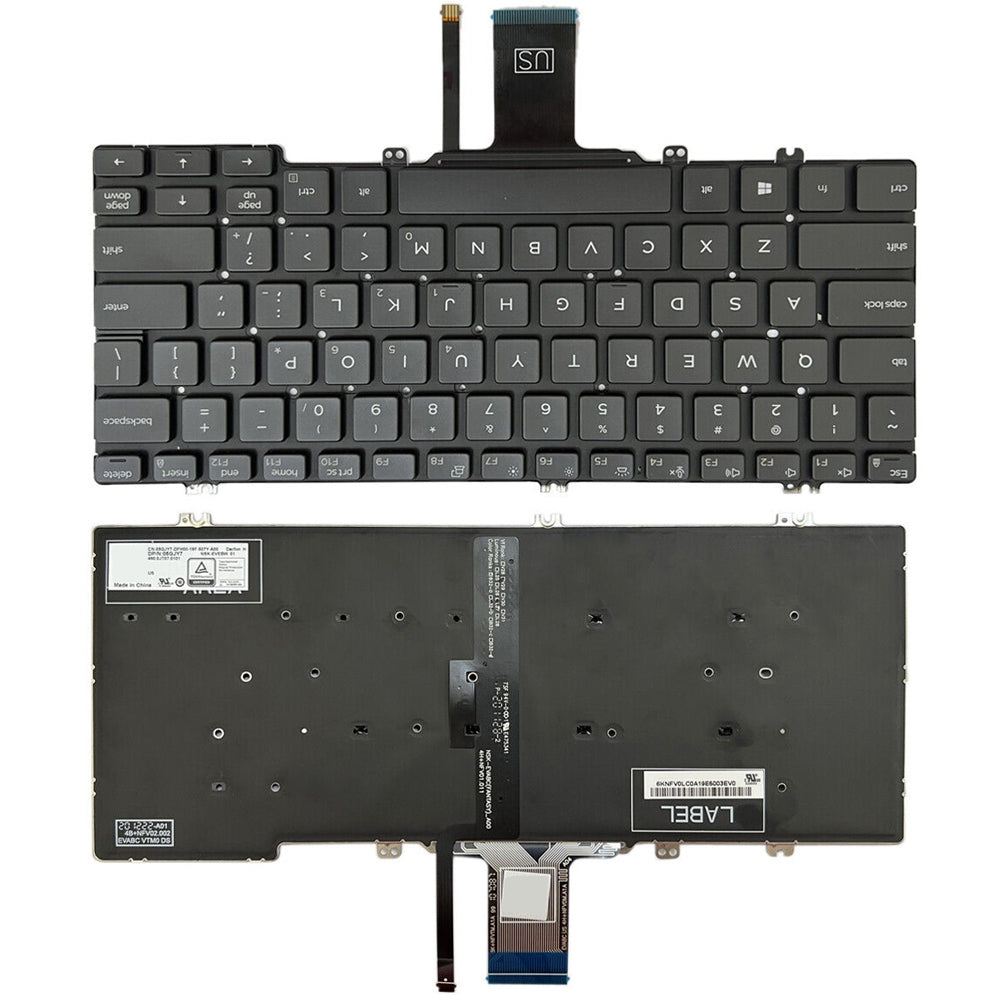 For Dell Latitude 7300 5300 5200 US Version Backlight Lap Keyboard Black