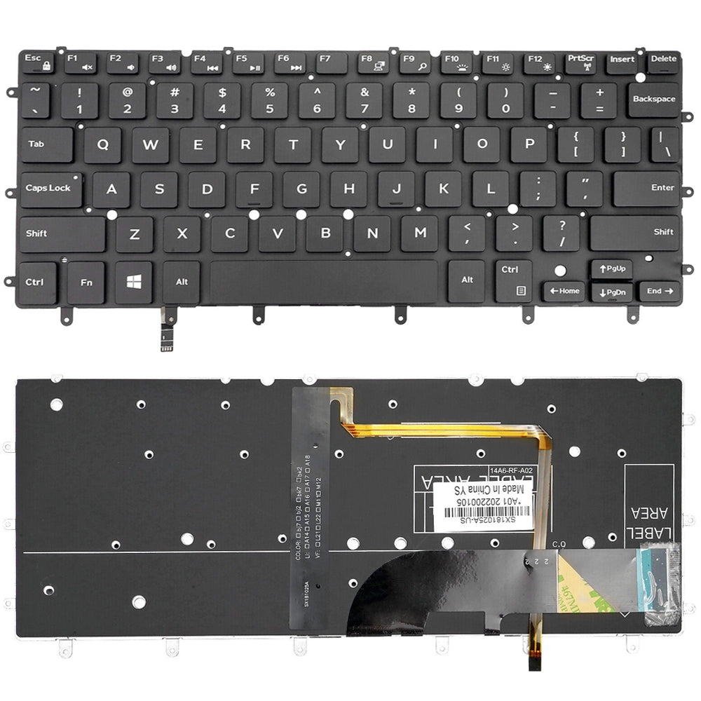 For Dell XPS 13 9343 13 9350 9360 US Version Backlight Lap Keyboard Black